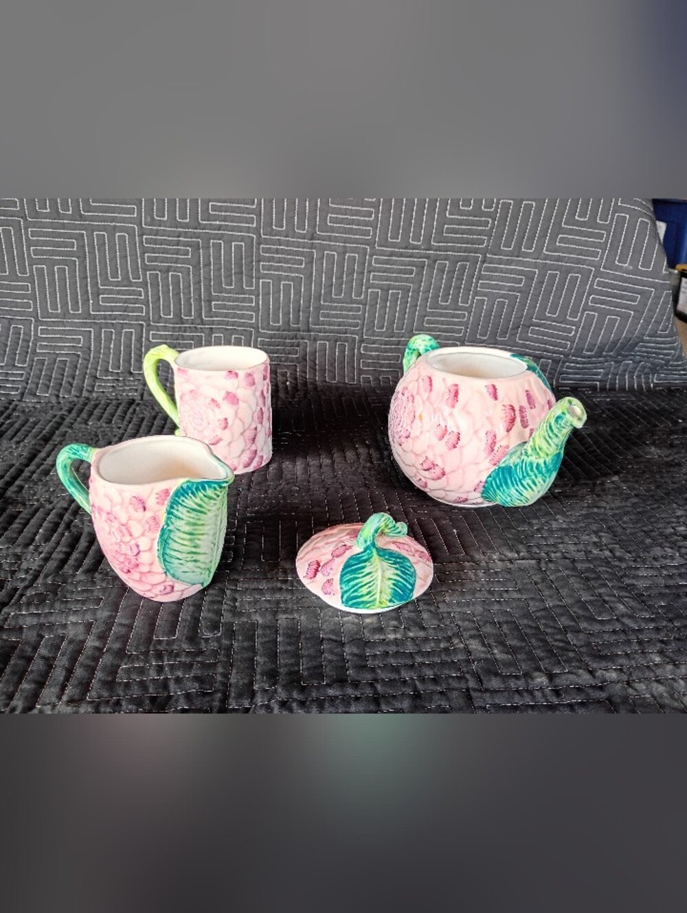 Vintage Seymour Mann "Chrysanthemum" pattern hand-painted teapot set